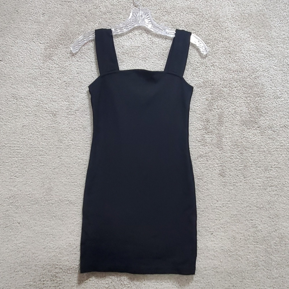 Urban Outfitters Mini Dress Women's XS Black Rayon Stretch Wide Straps Cocktail